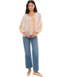 Tie Neck Shirring Long Sleeve