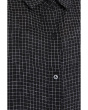 Petite Puckered Organic Linen Grid Classic Collar Shirt
