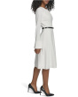 Long Sleeve Scuba Crepe Belted Alne