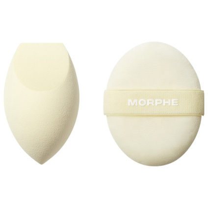 Morphe Губчатая масляная смесь Tool Duo 1x One & Done Makeup Sponge + 1x All set Touch-up Powder Puff - 1 шт.