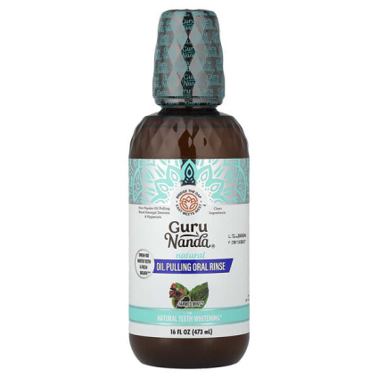 GuruNanda, ополаскиватель для полости рта с натуральным вкусом масла, Farmed Mint™, 473 мл (16 жидк. унций)