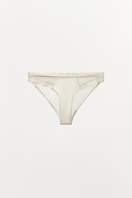 Zara ТРУСИКИ ИЗ СМЕШАННОГО ШЕЛКА И КРУЖЕВА 524622890-712-1