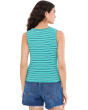 Sleeveless Crew Neck Twist Front Knit Top