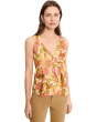 Sleeveless V-Neck Woven Top with Pintucks