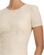 Lace Puff-Sleeve Cocktail Dress