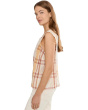 Petite Cap Sleeve Dolman Embroidered Woven Top