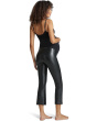 Faux Leather Mat Crop Flare