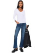 Enid 3/4 Sleeve V-Neck Crop Tee