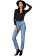 Saige High-Waist Straight Leg Jeans in Upper West Destructed