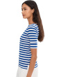 Striped Stretch Cotton Boatneck Tee