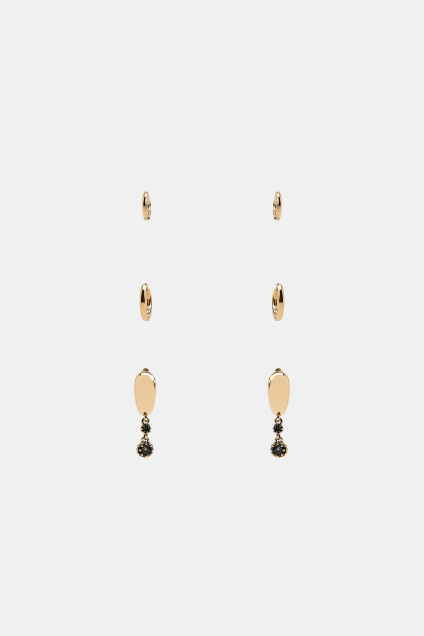 Zara КОМПЛЕКТ ИЗ 3 БЛЕСТЯЩИХ КРЕОЛОВ 508015072-303-3