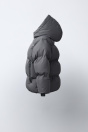 Zara ПАЛЬТО С КАПЮШОНОМ НА ПОДКЛАДКЕ, ВОДООТТАЛКИВАЮЩЕЕ антрацитовое