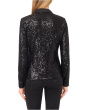 Long Sleeve Sequin Polo Top