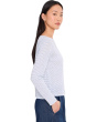 Petite Striped Organic Linen Jersey Crew Neck Long Sleeve Tee