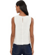 Lace-Trim Pleated Shell Top in 100% Linen