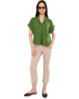 Washed Organic Linen Delave Notch Collar Top