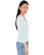 Ribbed Slub 3/4 Sleeve Surplice