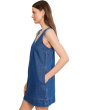 V-Neck Mini Dress In Marina Blue