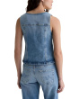 Teagan Fitted Denim Vest in Helios