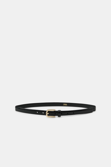 Zara РЕМЕШОК ИЗ 100% КОЖИ С МЕТАЛЛИЧЕСКОЙ ПРЯЖКОЙ 512859270-800-80