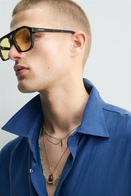 Zara РУБАШКА ИЗ СТРУЯЩЕЙСЯ ТКАНИ - РАССЛАБЛЕННАЯ ПОСАДКА 519212592-420-2