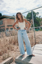 Zara Светло-голубые ДЖИНСЫ Z1975 BARREL С ПОЯСОМ СРЕДНЕЙ ВЫСОТЫ И ПОДОЛОМ КОНВЕРТА