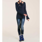 Pullover m. Schluppe, marine
