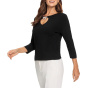 Pullover m. abnehmbarer Brosche, schwarz