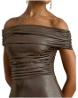 Metallic Off-The-Shoulder Cocktail Dress