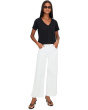 Meg High-Rise Fab Ab Wide Leg Raw Hem in Optic White