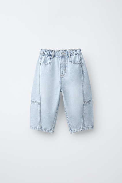 Zara ХОЛЩОВЫЕ ДЖИНСЫ-БОЧОНКИ С РАЗРЕЗАМИ 509514080-406-18