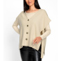 Oversized-Strickweste m. Bindeb_ndern, elfenbein