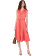 Short Sleeve Self Tie Cotton Midi A-Line