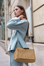 Zara КОЖАНАЯ СУМКА-НАКИДКА С КЛАПАНОМ ПЕСОЧНО-КОРИЧНЕВОГО ЦВЕТА