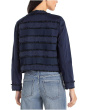 Soft Touch Twill Collarless Jacket With Fray & Lace