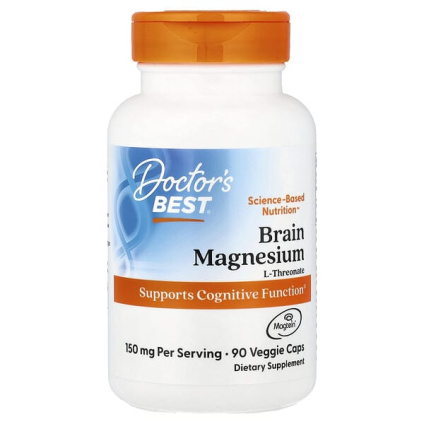 Doctors Best, магний для мозга с Magtein®, 90 растительных капсул (50 мг в 1 капсуле)