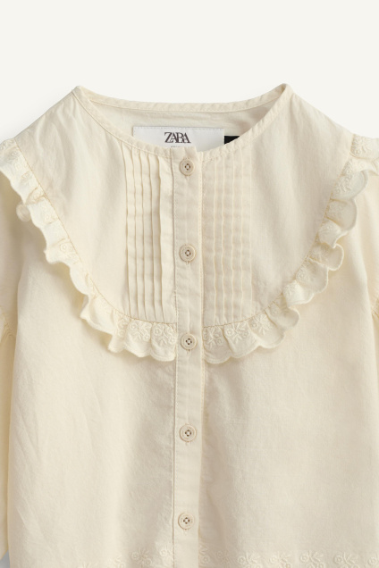 Zara РУБАШКА С ВОЛАНАМИ И ЦВЕТОЧНОЙ ВЫШИВКОЙ - ОГРАНИЧЕННАЯ СЕРИЯ 532738834-712-6
