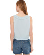 Lace-Insert Pintuck Sleeveless Top