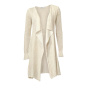 Longstrickjacke, ecru-goldfarben