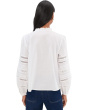 High-Neck Lace-Insert Pintuck Top
