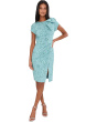 Jacquard Bow Shoulder Midi Dress