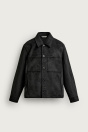 Zara ОБЫЧНАЯ РУБАШКА ИЗ ИСКУССТВЕННОЙ ЗАМШИ черного цвета