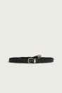 Zara Ремешок ИЗ ПЛЕТЕНОЙ КОЖИ С МЕТАЛЛИЧЕСКИМ НАКОНЕЧНИКОМ черного цвета