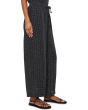 Puckered Organic Linen Grid Wide Ankle Pants
