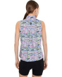 Geometric Blur Print Sleeveess Top