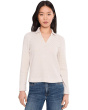 Petite Textured Tuck Stitch Knit Polo