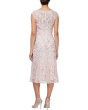 Short Embroidered Dress with Godet Hem