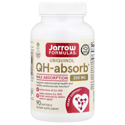 Jarrow Formulas, QH-Absorb®, убихинол, максимальное усвоение, 200 мг, 90 капсул