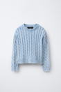 Zara ВЯЗАНЫЙ СВИТЕР С КОСИЧКАМИ И КИСЛОТНОЙ СТИРКОЙ 519160951-058-7
