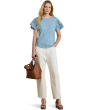 Eyelet Cotton Jersey & Broadcloth Top